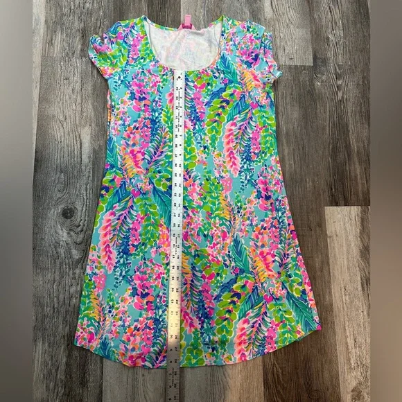 LILLY PULITZER UPF 50+ TAMMY CATCH THE WAVE SHORT SLEEVE DRESS 29495 SZ MEDIUM - Picture 8 of 10